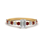 Load image into Gallery viewer, shared-prong-thin-emerald-cut-engagement-ring-with-ruby-in-FDENS3023EMRGRUDR-NL-YG

