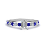 Load image into Gallery viewer, shared-prong-thin-emerald-cut-engagement-ring-with-sapphire-in-FDENS3023EMRGSABL-NL-WG
