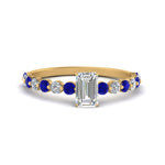 Load image into Gallery viewer, shared-prong-thin-emerald-cut-engagement-ring-with-sapphire-in-FDENS3023EMRGSABL-NL-YG
