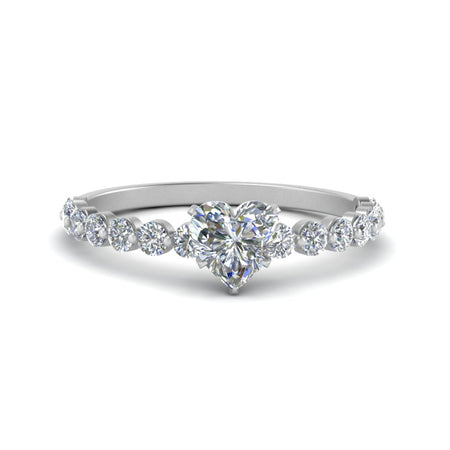 Heart Shape Common Prong Thin Lab Created Engagement Ring