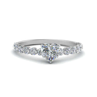 Heart Shape Common Prong Thin Lab Created Engagement Ring