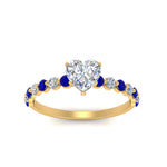 Load image into Gallery viewer, shared-prong-thin-heart-engagement-ring-with-sapphire-in-FDENS3023HTRGSABL-NL-YG
