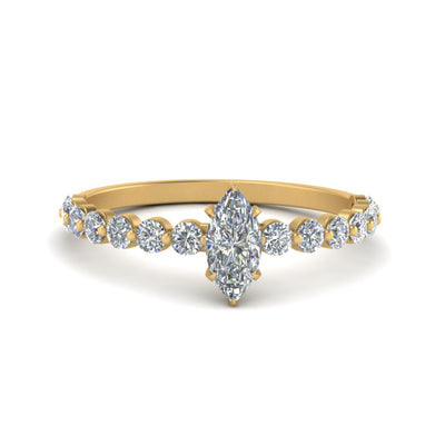 Marquise Cut Lab Grown Diamond Shared Prong Thin Engagement Ring