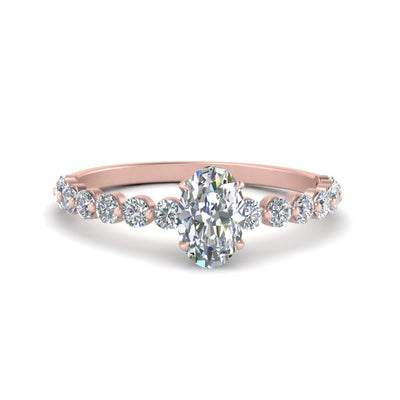 Oval Shape Common Prong Thin Lab Grown Engagement Ring