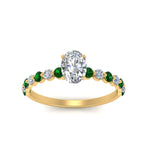 Load image into Gallery viewer, shared-prong-thin-oval-engagement-ring-with-emerald-in-FDENS3023OVRGEMGR-NL-YG
