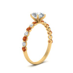 Load image into Gallery viewer, shared-prong-thin-pear-engagement-ring-with-orange-sapphire-in-FDENS3023PERGSAOR-NL-YG
