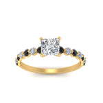 Load image into Gallery viewer, shared-prong-thin-princess-cut-engagement-ring-with-black-diamond-in-FDENS3023PRRGBLACK-NL-YG
