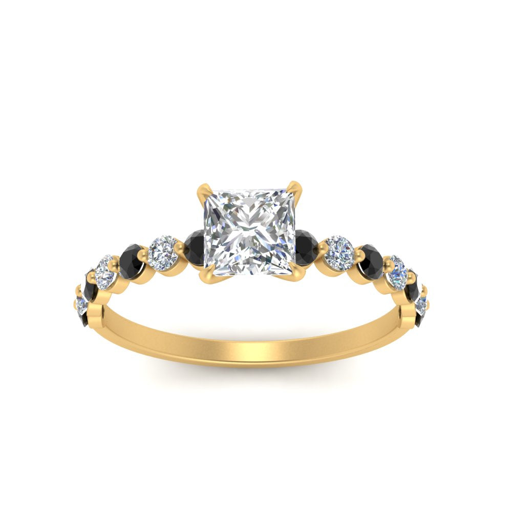 shared-prong-thin-princess-cut-engagement-ring-with-black-diamond-in-FDENS3023PRRGBLACK-NL-YG