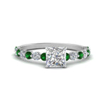 Load image into Gallery viewer, shared-prong-thin-princess-cut-engagement-ring-with-emerald-in-FDENS3023PRRGEMGR-NL-WG
