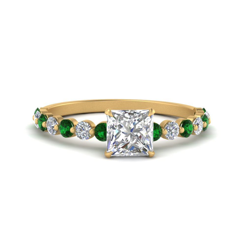 shared-prong-thin-princess-cut-engagement-ring-with-emerald-in-FDENS3023PRRGEMGR-NL-YG