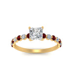 Load image into Gallery viewer, shared-prong-thin-princess-cut-engagement-ring-with-emerald-in-FDENS3023PRRGEMGR-NL-YG
