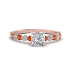 Load image into Gallery viewer, shared-prong-thin-princess-cut-engagement-ring-with-orange-sapphire-in-FDENS3023PRRGSAOR-NL-RG
