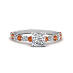 Load image into Gallery viewer, shared-prong-thin-princess-cut-engagement-ring-with-orange-sapphire-in-FDENS3023PRRGSAOR-NL-WG
