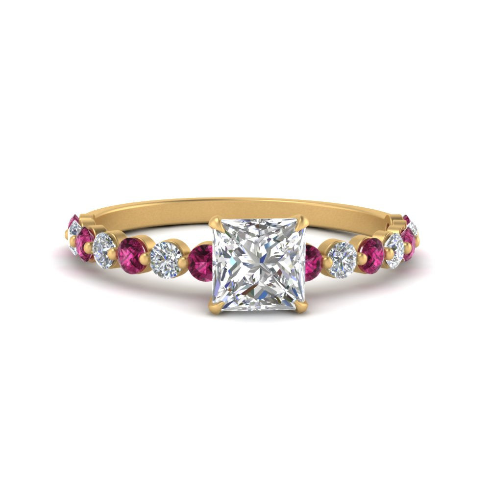 shared-prong-thin-princess-cut-engagement-ring-with-pink-sapphire-in-FDENS3023PRRGSADRPI-NL-YG