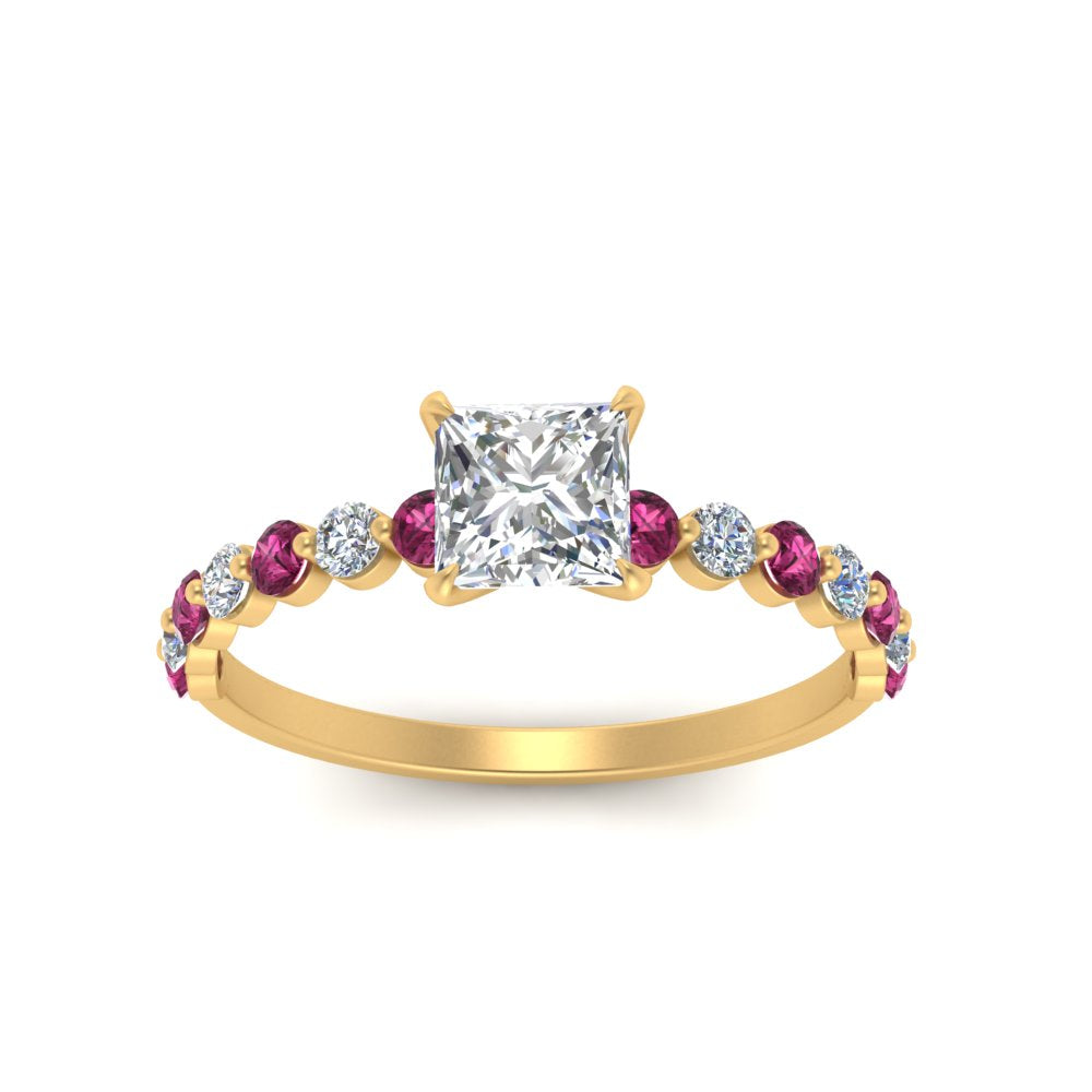 shared-prong-thin-princess-cut-engagement-ring-with-pink-sapphire-in-FDENS3023PRRGSADRPI-NL-YG