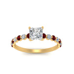Load image into Gallery viewer, shared-prong-thin-princess-cut-engagement-ring-with-ruby-in-FDENS3023PRRGRUDR-NL-YG
