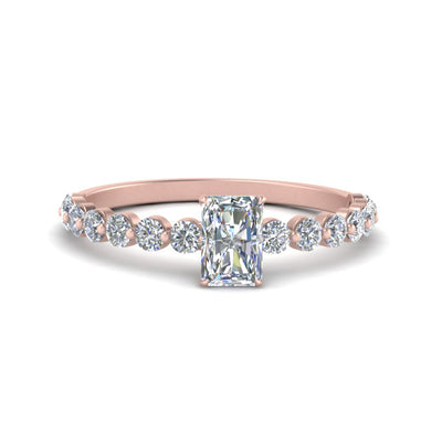 Lab Radiant Cut Diamond Shared Prong Thin Engagement Ring