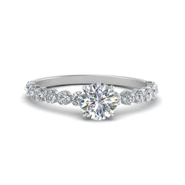 Shared Prong Thin Engagement Ring