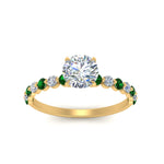 Load image into Gallery viewer, shared-prong-thin-round-engagement-ring-with-emerald-in-FDENS3023RORGEMGR-NL-YG
