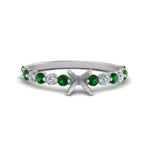 Load image into Gallery viewer, shared-prong-thin-semi-mount-engagement-ring-with-emerald-in-FDENS3023SMRGEMGR-NL-WG
