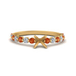 Load image into Gallery viewer, shared-prong-thin-semi-mount-engagement-ring-with-orange-sapphire-in-FDENS3023SMRGSAOR-NL-YG
