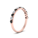 Load image into Gallery viewer, shared-single-prong-half-way-wedding-band-with-black-diamond-in-rose-gold-FD9478B(0.50ct)GBLACK-NL-RG
