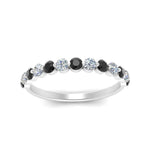 Load image into Gallery viewer, shared-single-prong-half-way-wedding-band-with-black-diamond-in-white-gold-FD9478B(0.50ct)GBLACK-NL-WG
