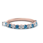Load image into Gallery viewer, shared-single-prong-half-way-wedding-band-with-blue-topaz-in-rose-gold-FD9478B(0.50ct)GICBLTO-NL-RG

