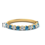 Load image into Gallery viewer, shared-single-prong-half-way-wedding-band-with-blue-topaz-in-yellow-gold-FD9478B(0.50ct)GICBLTO-NL-YG
