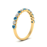 Load image into Gallery viewer, shared-single-prong-half-way-wedding-band-with-blue-topaz-in-yellow-gold-FD9478B(0.50ct)GICBLTO-NL-YG

