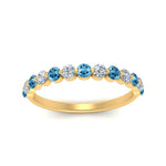 Load image into Gallery viewer, shared-single-prong-half-way-wedding-band-with-blue-topaz-in-yellow-gold-FD9478B(0.50ct)GICBLTO-NL-YG
