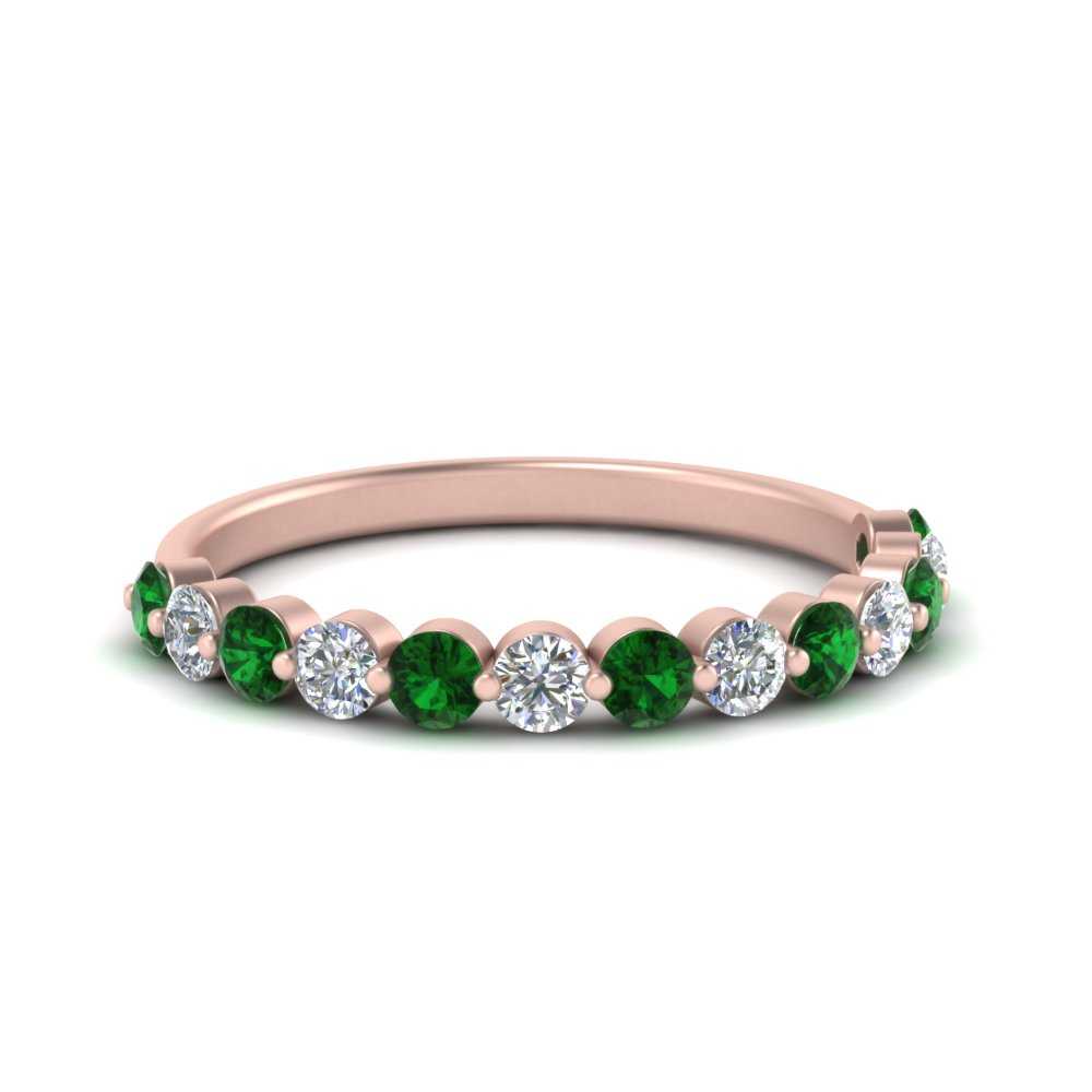 shared-single-prong-half-way-wedding-band-with-emerald-in-rose-gold-FD9478B(0.50ct)GEMGR-NL-RG