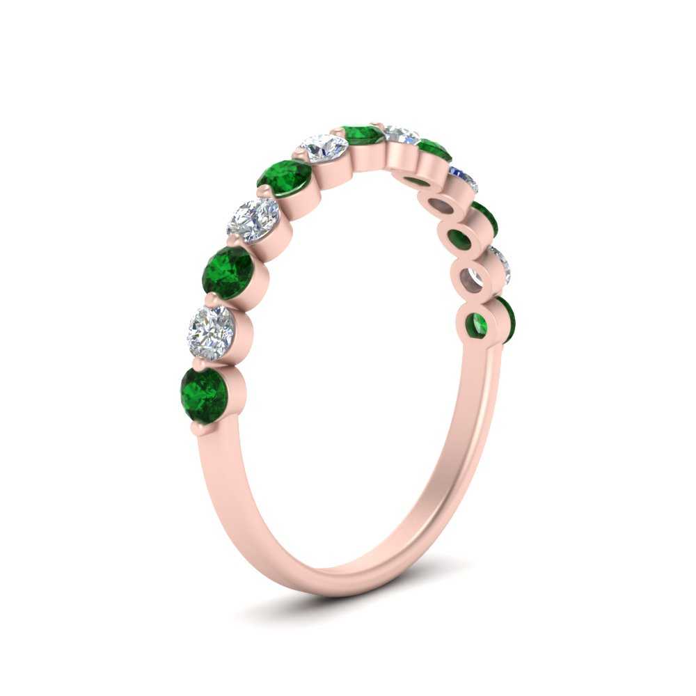 shared-single-prong-half-way-wedding-band-with-emerald-in-rose-gold-FD9478B(0.50ct)GEMGR-NL-RG