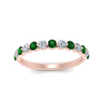 Load image into Gallery viewer, shared-single-prong-half-way-wedding-band-with-emerald-in-rose-gold-FD9478B(0.50ct)GEMGR-NL-RG

