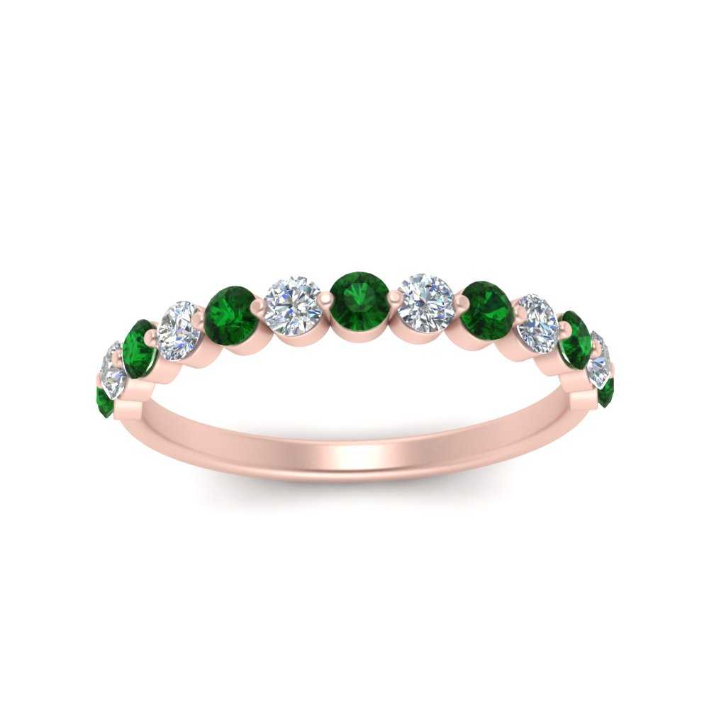 shared-single-prong-half-way-wedding-band-with-emerald-in-rose-gold-FD9478B(0.50ct)GEMGR-NL-RG