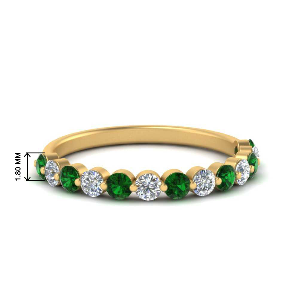 shared-single-prong-half-way-wedding-band-with-emerald-in-yellow-gold-FD9478B(0.50ct)GEMGR-NL-YG