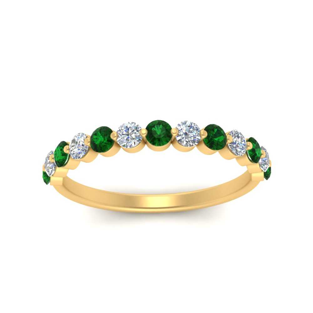 shared-single-prong-half-way-wedding-band-with-emerald-in-yellow-gold-FD9478B(0.50ct)GEMGR-NL-YG