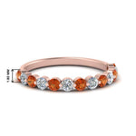 Load image into Gallery viewer, shared-single-prong-half-way-wedding-band-with-orange-sapphire-in-rose-gold-FD9478B(0.50ct)GSAOR-NL-RG
