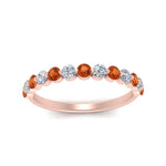 Load image into Gallery viewer, shared-single-prong-half-way-wedding-band-with-orange-sapphire-in-rose-gold-FD9478B(0.50ct)GSAOR-NL-RG
