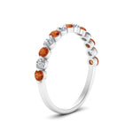 Load image into Gallery viewer, shared-single-prong-half-way-wedding-band-with-orange-sapphire-in-white-gold-FD9478B(0.50ct)GSAOR-NL-WG

