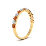 Load image into Gallery viewer, shared-single-prong-half-way-wedding-band-with-orange-sapphire-in-yellow-gold-FD9478B(0.50ct)GSAOR-NL-YG

