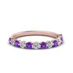 Load image into Gallery viewer, shared-single-prong-half-way-wedding-band-with-purple-topaz-in-rose-gold-FD9478B(0.50ct)GVITO-NL-RG
