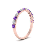 Load image into Gallery viewer, shared-single-prong-half-way-wedding-band-with-purple-topaz-in-rose-gold-FD9478B(0.50ct)GVITO-NL-RG
