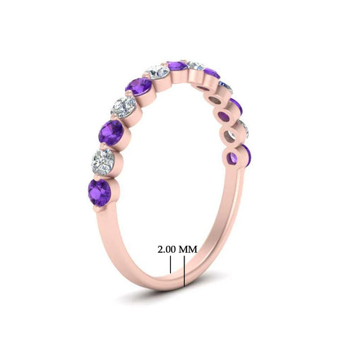 Shared Single Prong Half Way Wedding Band