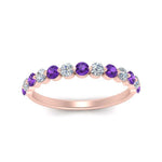Load image into Gallery viewer, shared-single-prong-half-way-wedding-band-with-purple-topaz-in-rose-gold-FD9478B(0.50ct)GVITO-NL-RG
