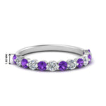 Load image into Gallery viewer, shared-single-prong-half-way-wedding-band-with-purple-topaz-in-white-gold-FD9478B(0.50ct)GVITO-NL-WG
