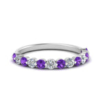 Load image into Gallery viewer, shared-single-prong-half-way-wedding-band-with-purple-topaz-in-white-gold-FD9478B(0.50ct)GVITO-NL-WG

