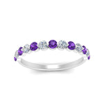 Load image into Gallery viewer, shared-single-prong-half-way-wedding-band-with-purple-topaz-in-white-gold-FD9478B(0.50ct)GVITO-NL-WG

