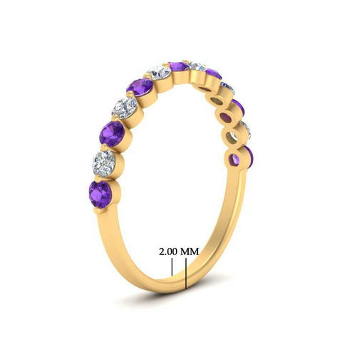 Shared Single Prong Half Way Wedding Band