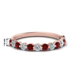 Load image into Gallery viewer, shared-single-prong-half-way-wedding-band-with-ruby-in-rose-gold-FD9478B(0.50ct)GRUDR-NL-RG
